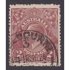 Australian    King George V    2d Brown   Single Crown WMK  Plate Variety 12L33..